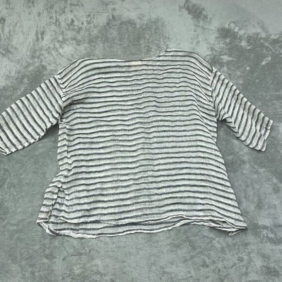 Paper Lace Womens Striped Linen Top OS 6706 - Picture 9 of 10